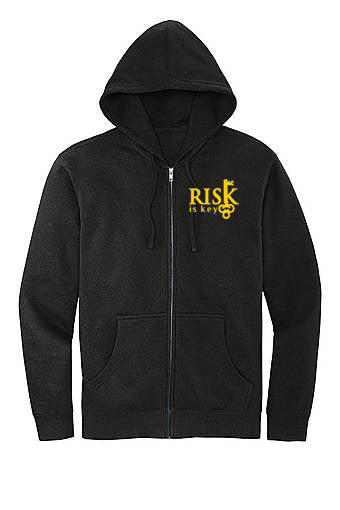 Drawstring Full-Zip Hoodie with Risk is Key Signature Logo - Riskiskey